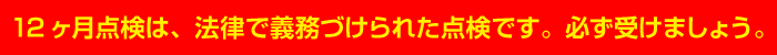 法定12ヶ月点検（立会い型）